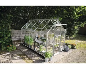 Gewächshaus Halls Icon 6 6,1 m² Blankglas 3 mm 192,5 x 316,9 cm silber