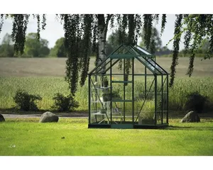 Gewächshaus Halls Icon 6 2,5 m² Blankglas 3 mm 192,5 x 130,3 cm grün