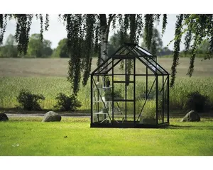 Gewächshaus Halls Icon 6 2,5 m² Sicherheitsglas 3 mm 192,5 x 130,3 cm schwarz