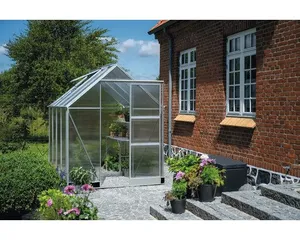 Gewächshaus Halls Icon 6 4,9 m² Polycarbonat 4 mm 192,5 x 254,7 cm silber