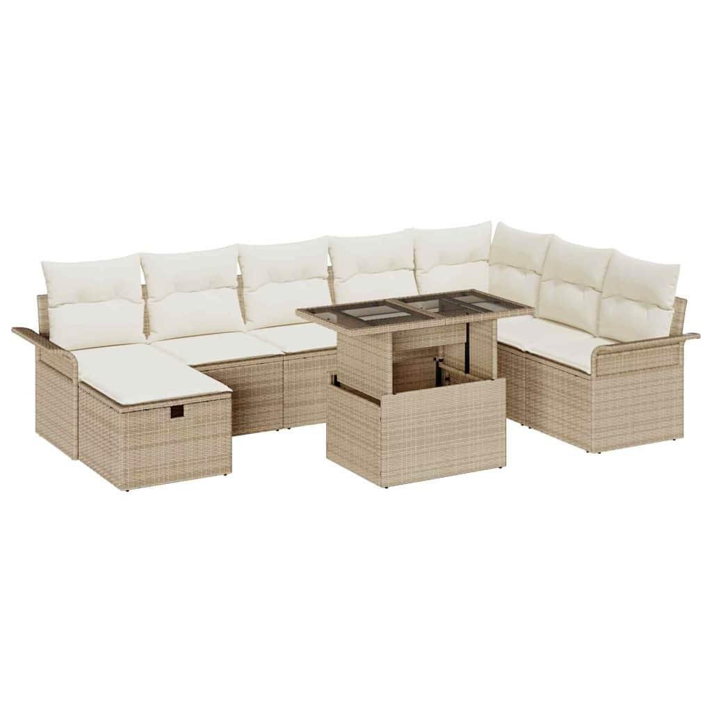 Gartensofa-set poly-rattan
