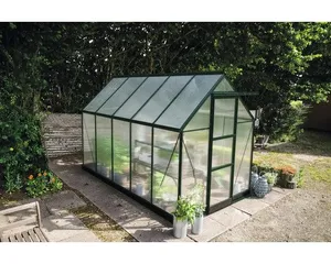 Gewächshaus Halls Icon 6 6,1 m² Polycarbonat 4 mm 192,5 x 316,9 cm grün