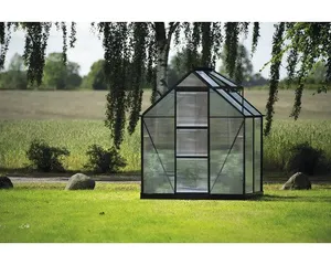 Gewächshaus Halls Icon 6 2,5 m² Polycarbonat 4 mm 192,5 x 130,3 cm schwarz
