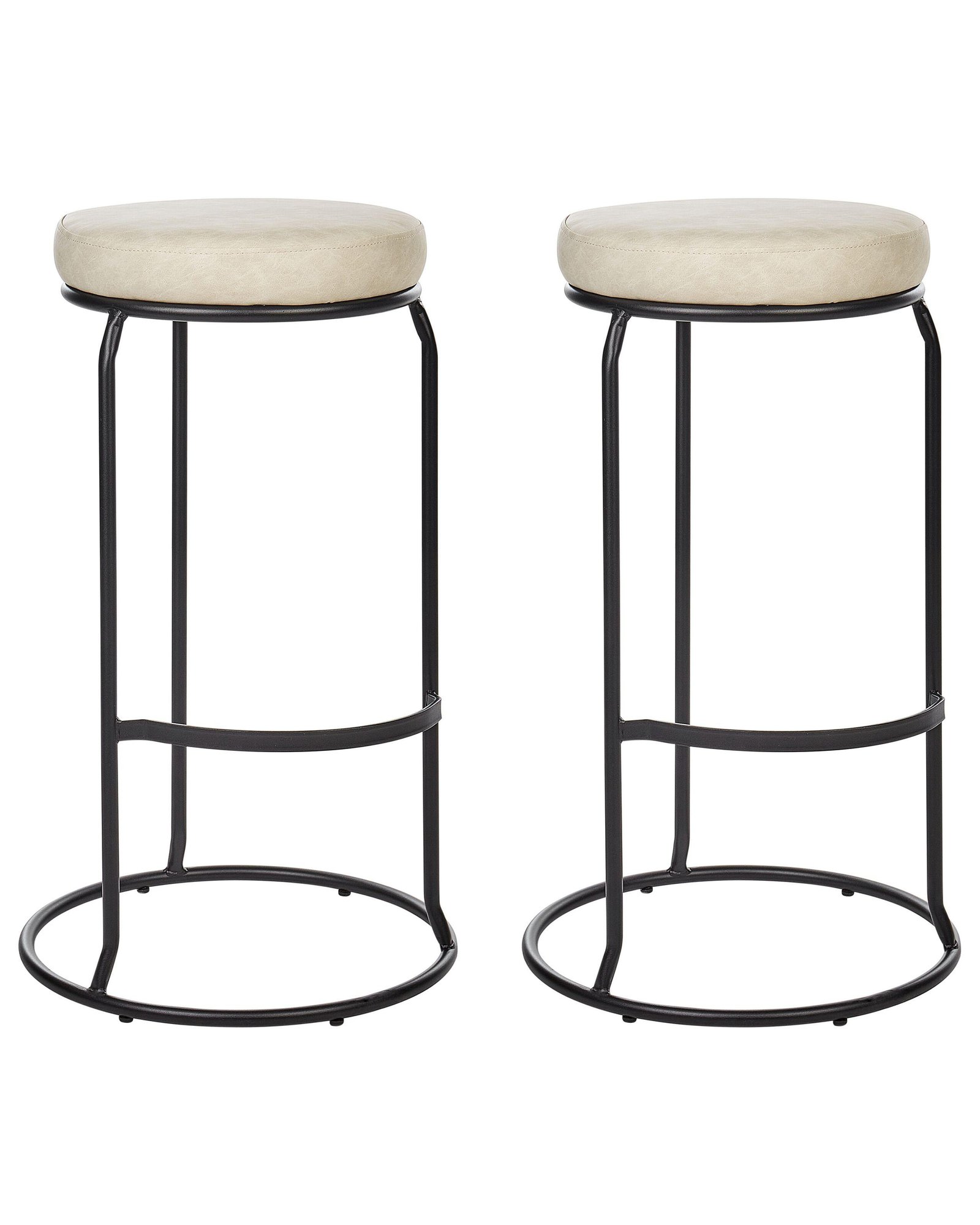 Set mit 2 Barhockern aus Kunstleder MILROY