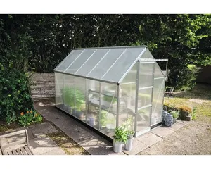 Gewächshaus Halls Icon 6 6,1 m² Polycarbonat 4 mm 192,5 x 316,9 cm silber