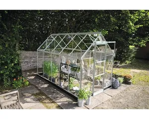 Gewächshaus Halls Icon 6 6,1 m² Sicherheitsglas 3 mm 192,5 x 316,9 cm silber
