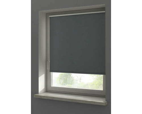 Klemmrollo Thermo Verdunkelung ohne Bohren uni schiefer 120x150 cm inkl. Klemmträger
