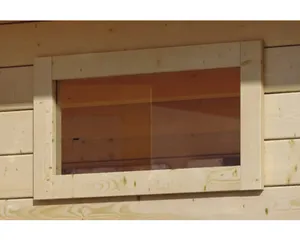 Einzelfenster für Gartenhaus 38 mm Karibu feststehend 85x44 cm natur