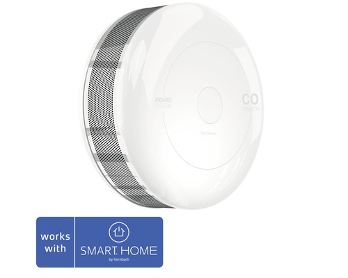 Fibaro CO-Melder Kohlenmonoxid-Melder weiss Ø 65 H 28 mm FIBEFGCD-001 mit Temperatursensor - Kompatibel mit SMART HOME by hornbach