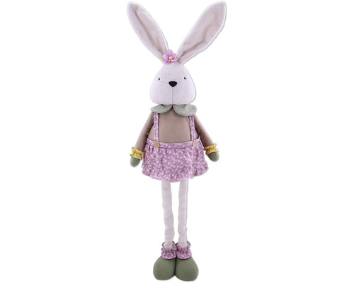 Dekofigur Lafiora Häsin mit ausziehbaren Beinen H 135 cm pink grau