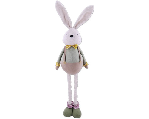 Dekofigur Lafiora Hase mit ausziehbaren Beinen 22 x 135 cm pink grau