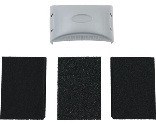 Handschleifblock Set 4 teilig Schleifblock inkl. Schleifschwämme Körnung P60 P80 P120