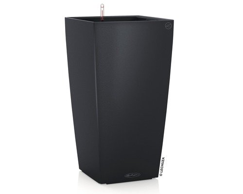 Pflanzvase Lechuza Cubico Color Kunststoff 22 x 22 x 41 cm schiefer inkl. Pflanzeinsatz, Erdbewässerungsystem und Wasserstandsanzeiger