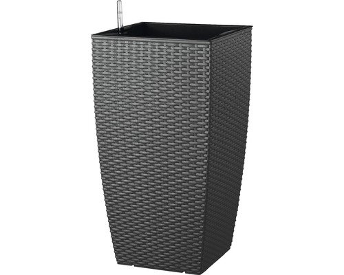 Pflanztopf Lafiora Flecht Kunststoff 31 cm x 31 cm x 57 cm anthrazit