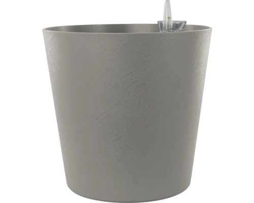 Pflanztopf Flower Lover Rondo stone Kunststoff Ø 33 cm H 31,6 cm steingrau inkl. Erdbewässerungsystem, Rollen und Wasserstandsanzeiger