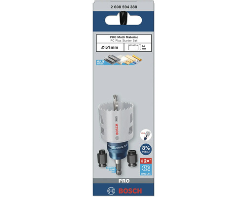 Bosch PC Plus Lochsägen Starter-Set Pro Multi Material 51 mm 5-tlg
