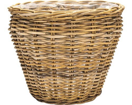 Pflanzkorb Naturfaser Ø 28,5 cm H 24 cm grau braun