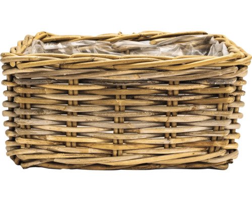 Pflanzkorb Naturfaser 28 cm x 15 cm x 15 cm grau braun