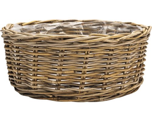 Pflanzkorb Leah Sanur Naturfaser Ø 30 cm H 13 cm grau braun