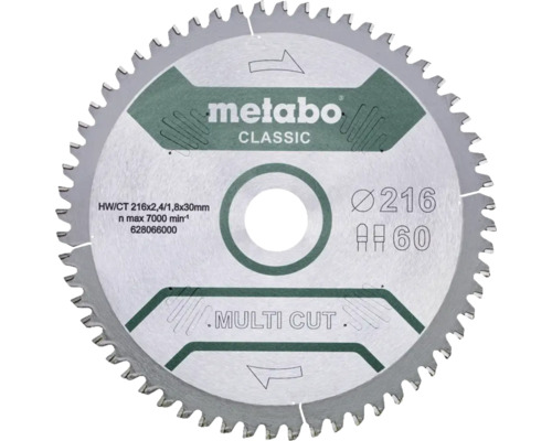 Metabo Kreissägeblatt Ø 216 x 30 mm 60 FZ/TZ
