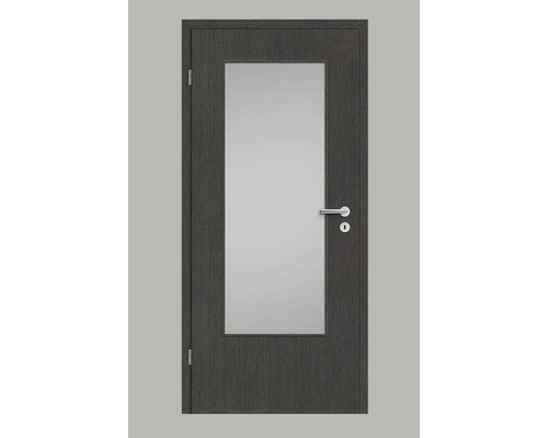 Pertura Zimmertür Yori CPL Masera Grau aufrecht 73,5x198,5 cm Links mit Lichtausschnitte G3 (ohne Glas)
