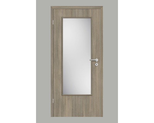 Pertura Zimmertür Yori CPL Lärche Smoke aufrecht 73,5x198,5 cm Links mit Lichtausschnitt G3 (ohne Glas)