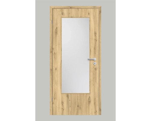 Pertura Zimmertür Yori CPL Eiche Astig aufrecht 73,5x198,5 cm Links mit Lichtausschnitt G3 (ohne Glas)