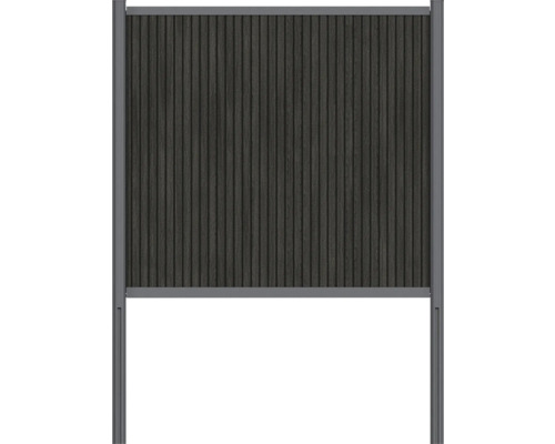Zaunset Konsta WPC Verto Rhombus ohne Pfosten 186,5 x 180 cm schwarz