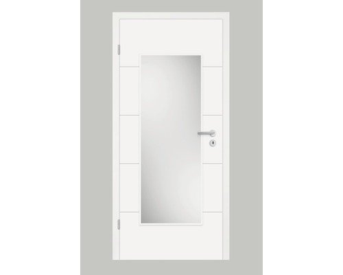 Pertura Zimmertür Perla 05 weiss lackiert (ähnlich RAL 9010) 73,5x198,5 cm Links mit Lichtausschnitt HD (ohne Glas)