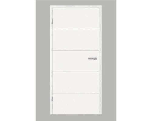 Pertura Zimmertür Perla 05 Weisslack (ähnlich RAL 9010) 73,5 x 198,5 cm Links ohne Schlüssellochbohrung