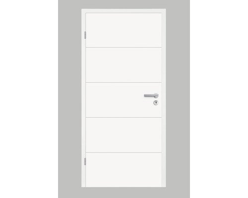 Pertura Zimmertür Perla 05 Weisslack (ähnlich RAL 9010) 70,0x201,5 cm (CH-Norm) Links