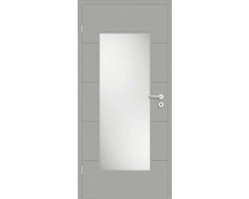 Pertura Zimmertür Perla 05 edelgrau lackiert 73,5x198,5 cm Links mit Lichtausschnitt HD (ohne Glas)