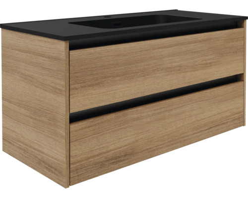 Waschbeckenunterschrank FACKELMANN VITA BxHxT 100x50x46 cm Frontfarbe summer oak