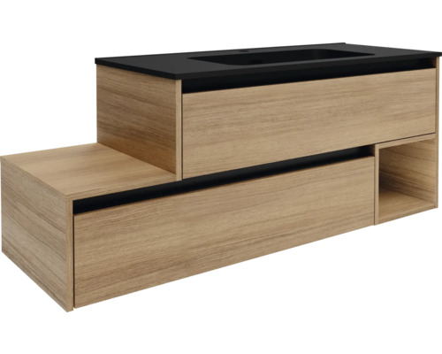 Waschbeckenunterschrank FACKELMANN VITA rechts BxHxT 128.5x50x46 cm Frontfarbe summer oak