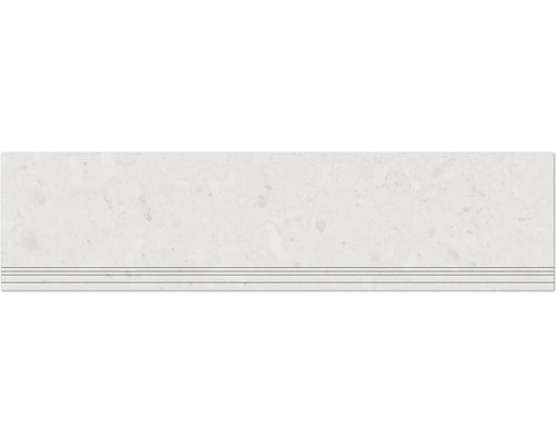 Feinsteinzeug Treppenstufe Donau weiss BxLxS 29,8 cm x 120 cm x 0,9 cm
