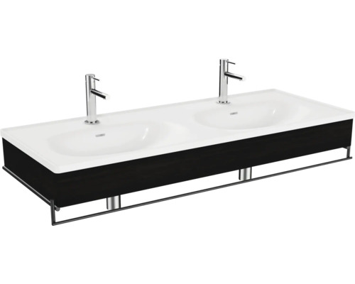 Doppelwaschbecken mit Blende VitrA Equal BxHxT 132.5x20x52 cm Frontfarbe ulme 64098