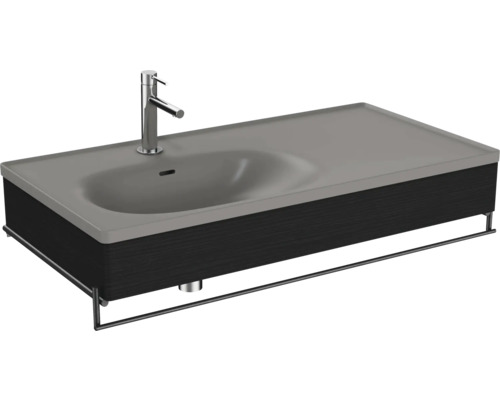 Waschbecken mit Blende VitrA Equal BxHxT 102.5x20x52 cm Frontfarbe schwarz eiche 66058