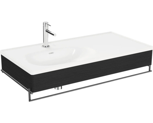 Waschbecken mit Blende VitrA Equal BxHxT 102.5x20x52 cm Frontfarbe schwarz 64088