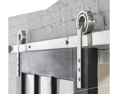 Intersteel Schiebetürsystem 200 cm Modern Edelstahl gebürstet