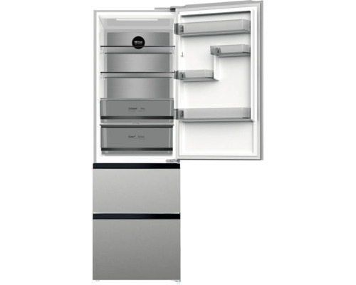 Wolkenstein WFD400ENFDDIX Kühl- und Gefrierkombination BxHxT 60 x 190,8 x 63,8 cm dark inox design