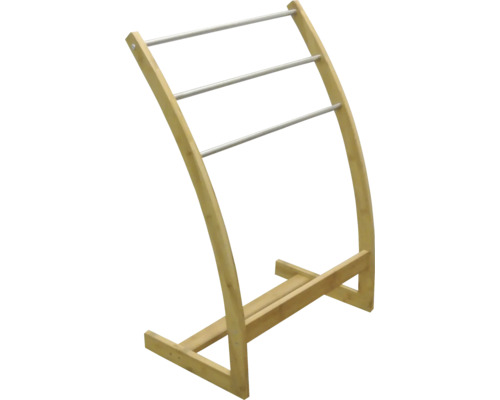 Handtuchstange Bambus Edelstahl 85x57x35 cm