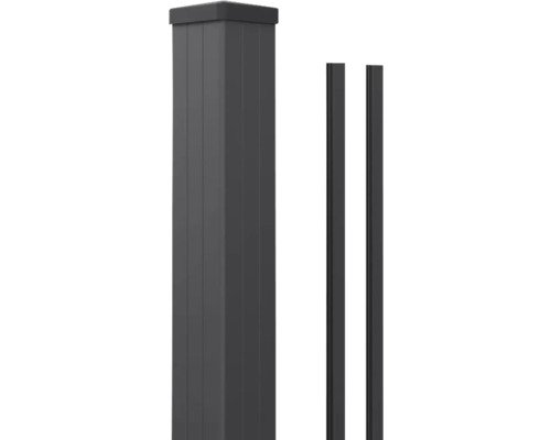 Pfosten GroJa Alu-Steckzaun 7 x 7 x 150 cm anthrazit