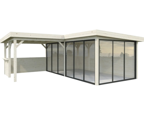 Pavillon Palmako Lenna Slide 24,9 m² Set 423 588 x 588 cm natur
