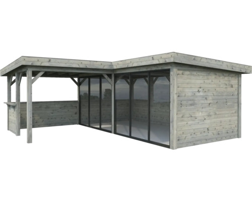 Pavillon Palmako Lenna Slide 24,9 m² Set 422 588 x 588 cm tauchimprägniert grau