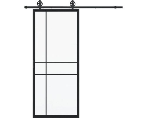Pertura Schiebetür Komplett-Set Jarn 06 Satin 1000x2150 mm inkl. Laufschiene mit Speichenrad,Griff-Set