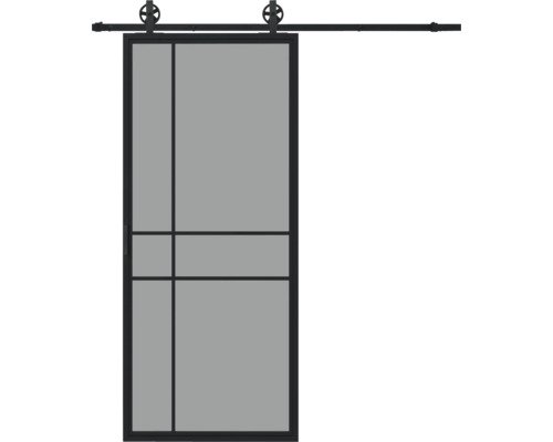 Pertura Schiebetür Komplett-Set Jarn 06 Grey 1000x2150 mm inkl. Laufschiene mit Speichenrad,Griff-Set