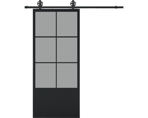 Pertura Schiebetür Komplett-Set Jarn 05 Grey 1000x2150 mm inkl. Laufschiene mit Speichenrad,Griff-Set