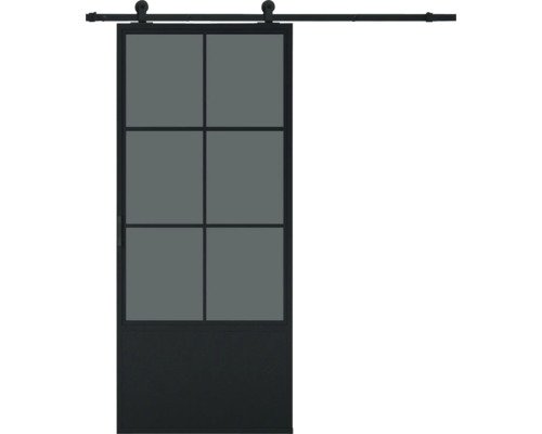 Pertura Schiebetür Komplett-Set Jarn 05 Black 1000x2150 mm inkl. Laufschiene mit Rolle,Griff-Set