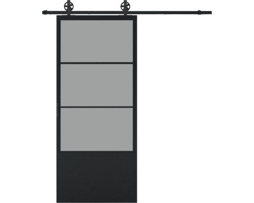 Pertura Schiebetür Komplett-Set Jarn 04 Grey 1000x2150 mm inkl. Laufschiene mit Speichenrad,Griff-Set