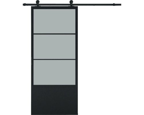 Pertura Schiebetür Komplett-Set Jarn 04 Grey 1000x2150 mm inkl. Laufschiene mit Rolle,Griff-Set
